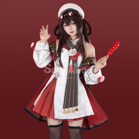 Game Genshin Impact Cosplay Hu Tao Cherries Snow-Laden Cosplay Costume