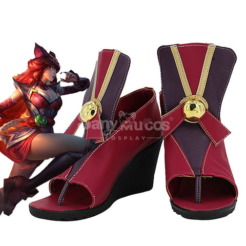 Game League of Legends Cosplay Flame Tail Demon Fox Ahri Cosplay Shoes