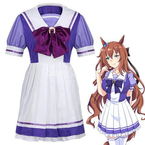 【In Stock】Game Uma Musume Pretty Derby Cosplay Tracy Purple Uniform Cosplay Costume