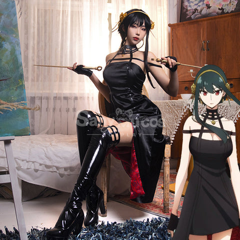 【In Stock】Anime Spy X Family Yor Forger Shinobi Assassin Sexy Short Dress Cosplay Costume