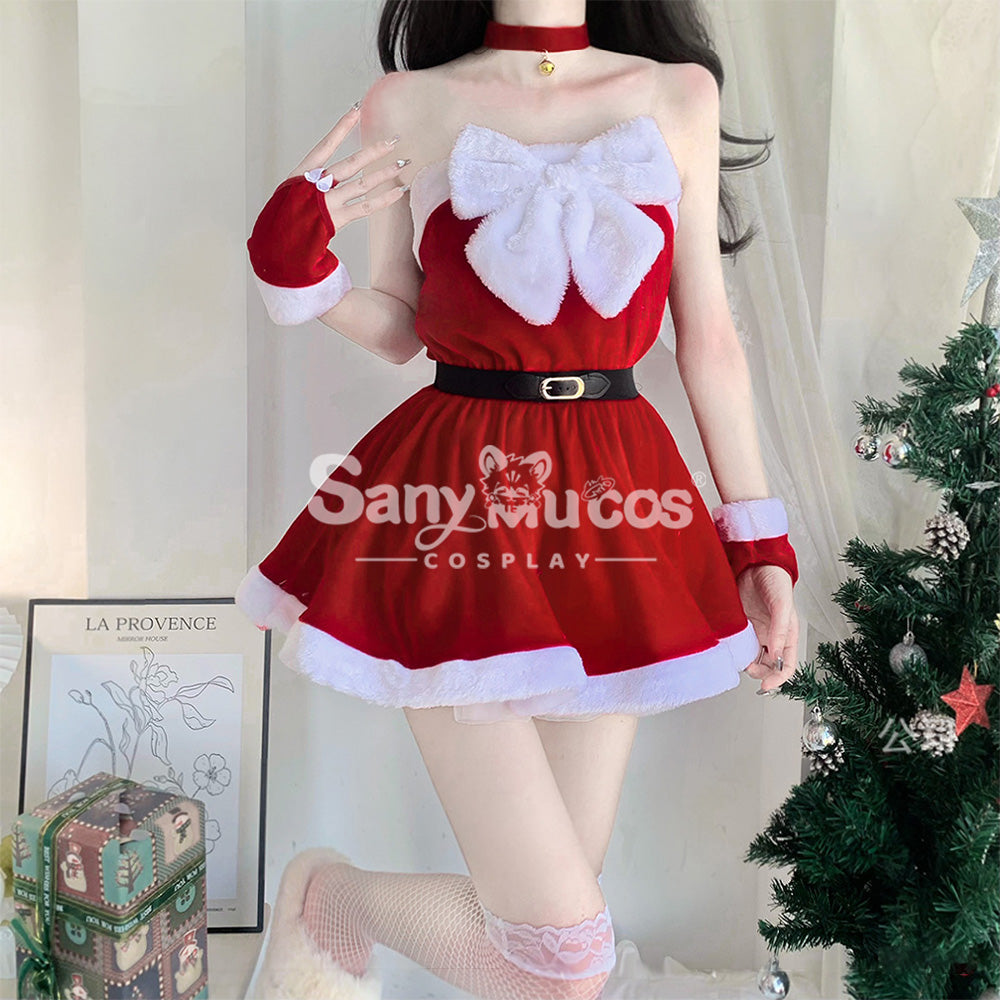 【In Stock】Sexy Cosplay Christmas Tube Top Dress Costume Costumes