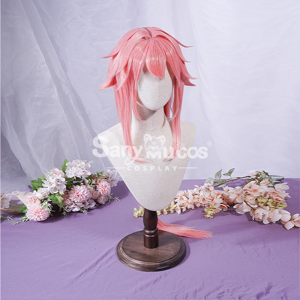 【In Stock】Game Genshin Impact Yae Miko Cosplay Pink Long Wig Wigs