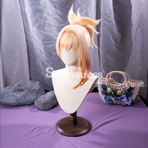 【In Stock】Game Genshin Impact Naganohara Yoimiya Blond and Golden Ponytail Medium Cosplay Wig