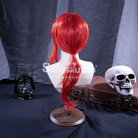 【In Stock】Game Genshin Impact Diluc Ragnvindr Red Ponytail Long Cosplay Wig Wigs