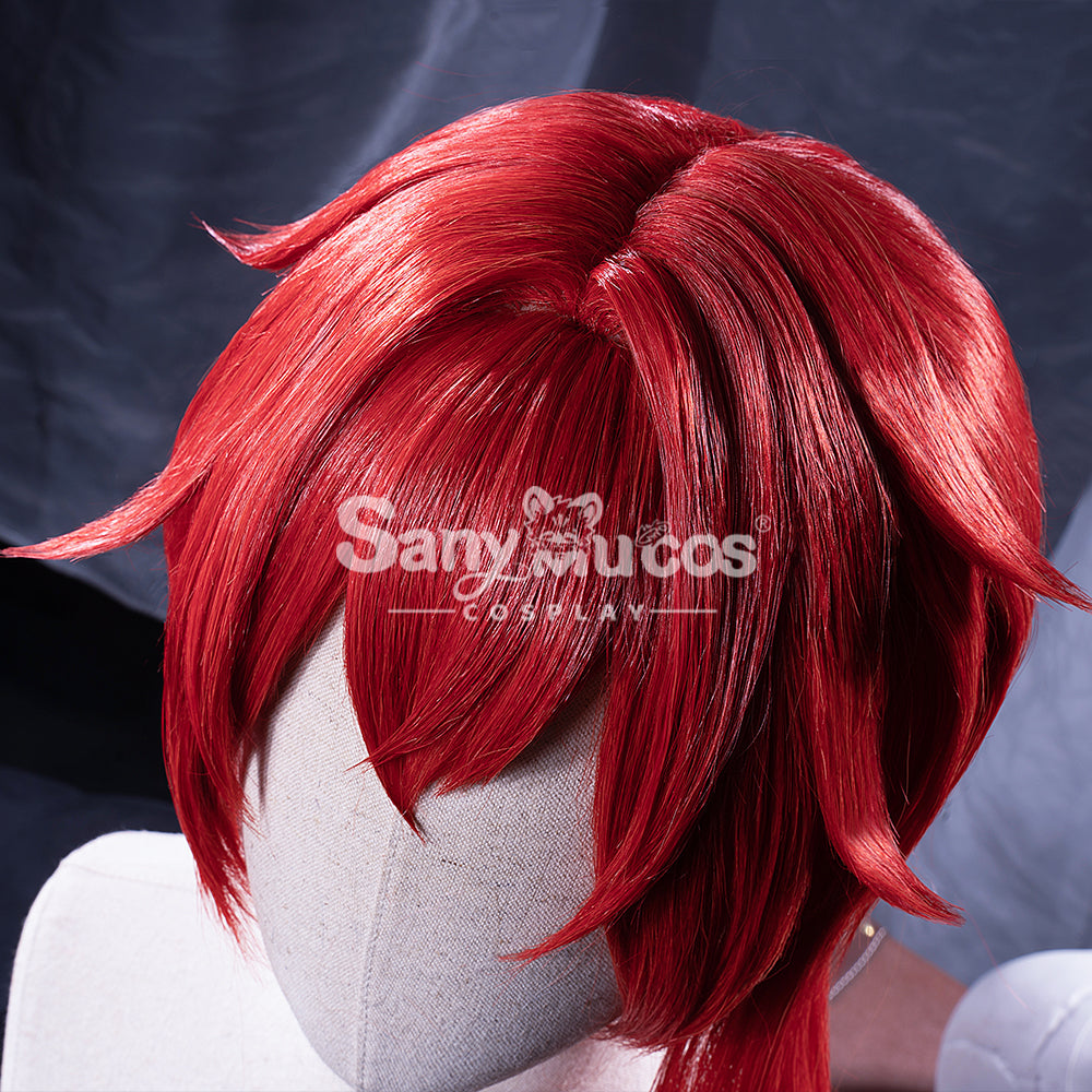 【In Stock】Game Genshin Impact Diluc Ragnvindr Red Ponytail Long Cosplay Wig Wigs
