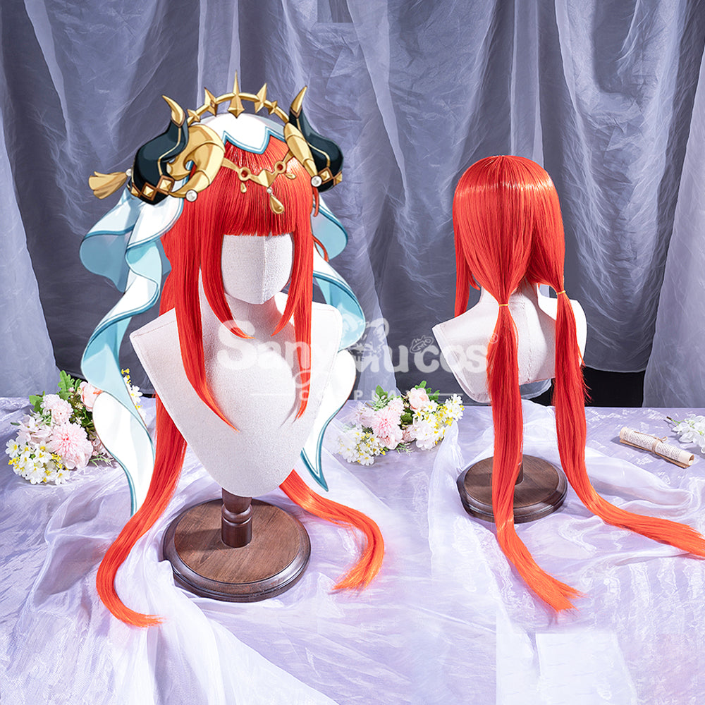 【In Stock】Game Genshin Impact Nilou Sumeru Hydro Red Long Cosplay Wig Wigs