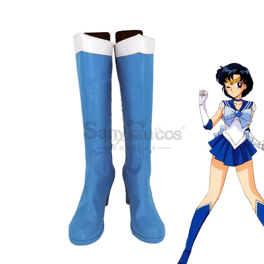 【In Stock】Anime Sailor Moon Cosplay Sailor Mercury Ami Mizuno Cosplay Shoes 1000