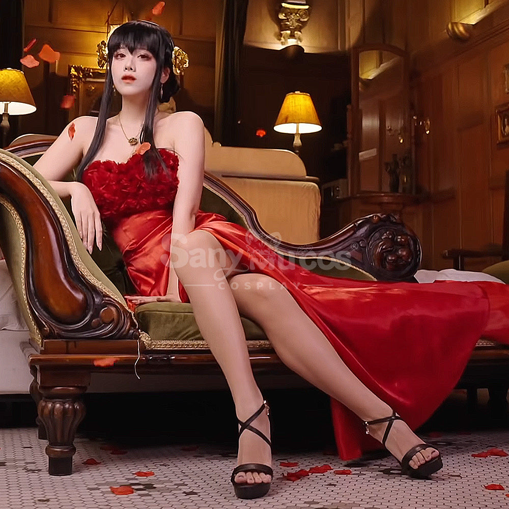 【In Stock】Anime Spy X Family Cosplay Yor Forger Red Dress Costume Costumes