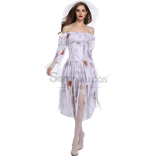 【In Stock】Halloween Cosplay Bloodstain Ghost Wife Cosplay Costume 1000