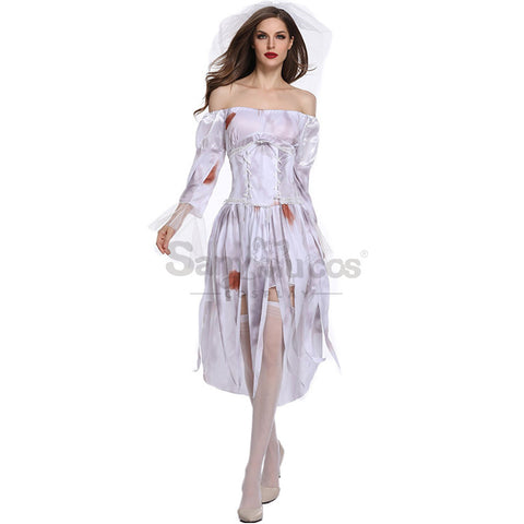 【In Stock】Halloween Cosplay Bloodstain Ghost Wife Cosplay Costume