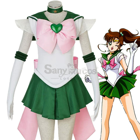 【In Stock】Anime Sailor Moon SuperS Cosplay Sailor Jupiter Makoto Kino Battle Suit Cosplay Costume