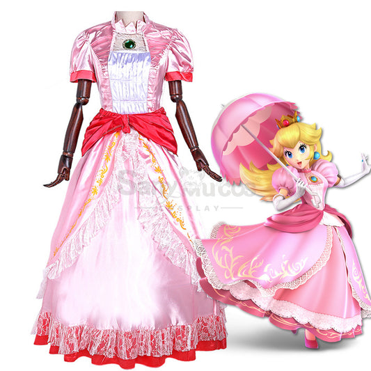 【Custom-Tailor】Anime Movie The Super Mario Bros. Movie Cosplay Princess Peach Dress Up Pink Cosplay Costume 1000