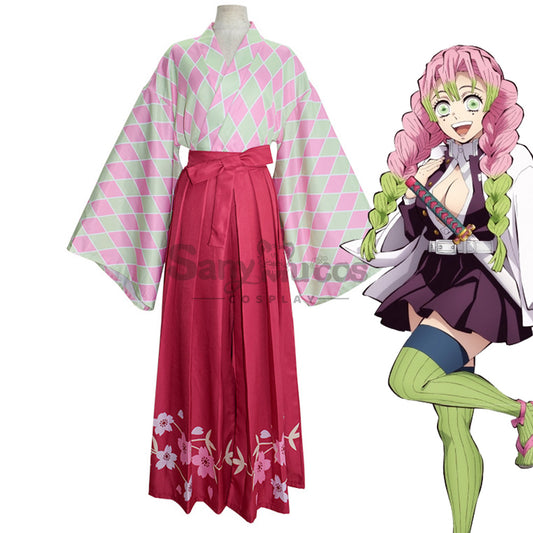 【In Stock】Anime Demon Slayer Cosplay Kanroji Mitsuri Kisatsutai Kimono Cosplay Costume 1000