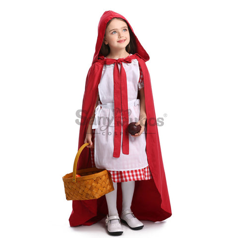 【In Stock】Christmas/Halloween Cosplay Maid Red Riding Hood Cosplay Maid Costume Kid Size