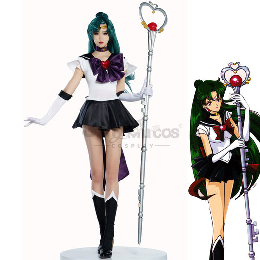 【In Stock】Anime Sailor Moon SuperS Cosplay Sailor Pluto Setsuna Meiou Battle Suit Cosplay Costume Premium Edition 1000