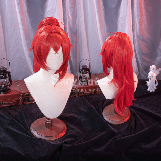 【In Stock】Game Genshin Impact Cosplay Red Dead of Night Diluc Cosplay Wig 1000