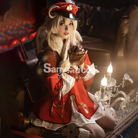 【Weekly Flash Sale on www.sanymucos.com】【48H To Ship】Game Genshin Impact Klee Backpack Schoolbag and Loli Full Set Cosplay Costume