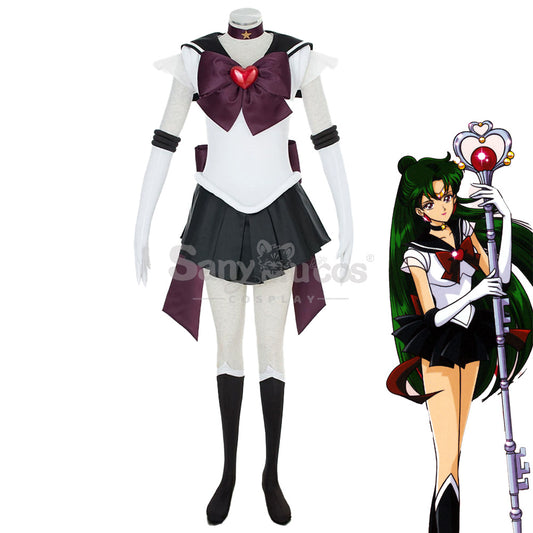 【In Stock】Anime Sailor Moon SuperS Cosplay Sailor Pluto Setsuna Meiou Battle Suit Cosplay Costume 1000