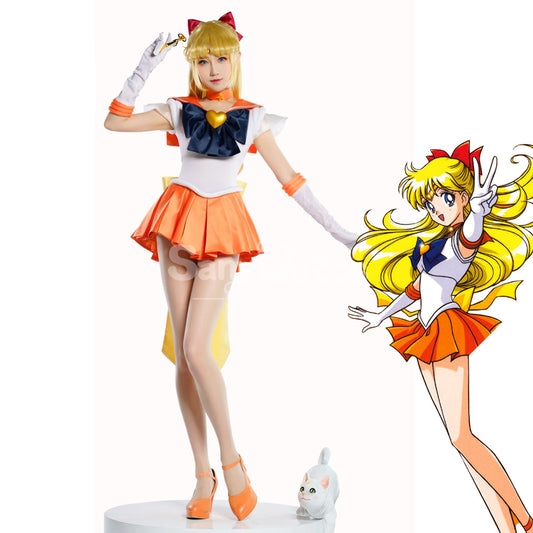 【In Stock】Anime Sailor Moon SuperS Cosplay Sailor Venus Minako Aino Battle Suit Cosplay Costume Premium Edition 1000