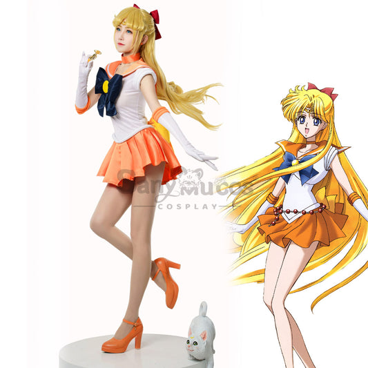 【In Stock】Anime Sailor Moon Cosplay Sailor Venus Minako Aino Battle Suit Cosplay Costume Premium Edition 1000