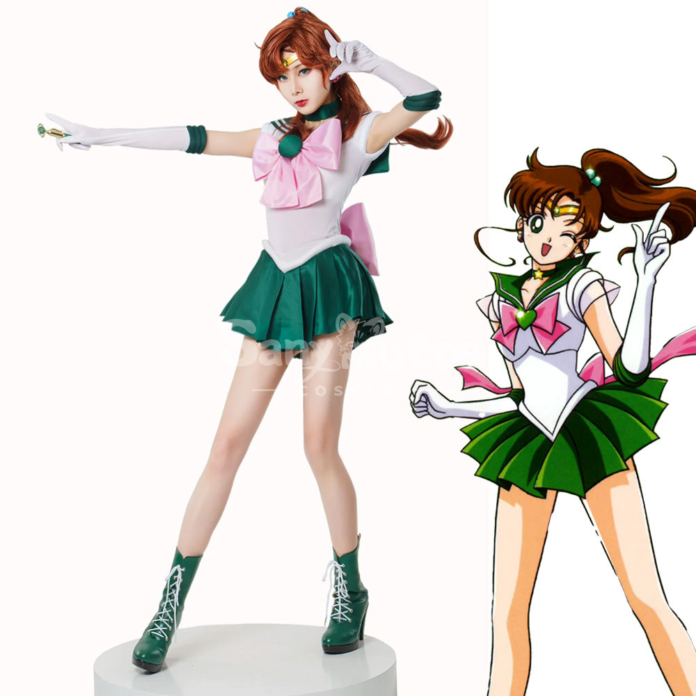 【In Stock】Anime Sailor Moon Cosplay Sailor Jupiter Makoto Kino Battle Suit Cosplay Costume Premium Edition