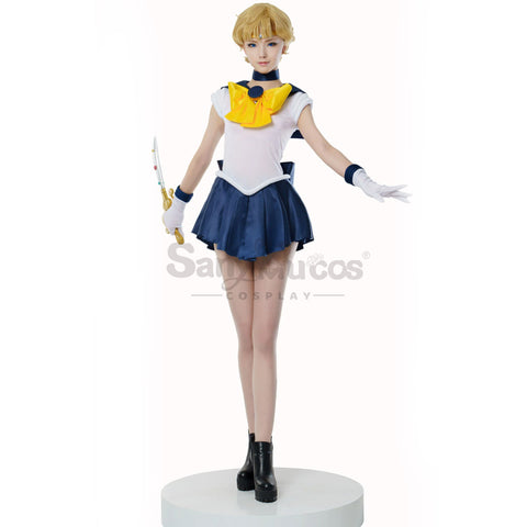 【In Stock】Anime Sailor Moon Cosplay Sailor Uranus Haruka Tenou Battle Suit Cosplay Costume Premium Edition