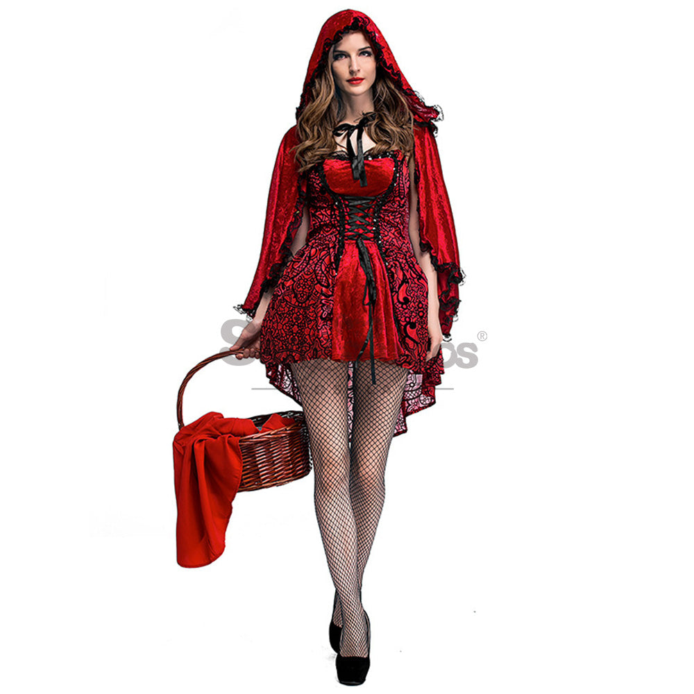 【In Stock】Christmas/Halloween Cosplay Dark Red Riding Hood Costume Adult Size Costumes
