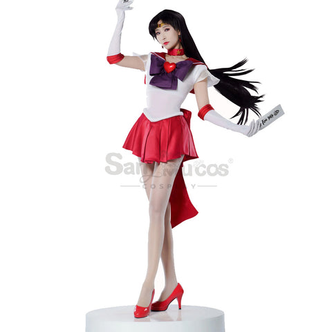 【In Stock】Anime Sailor Moon SuperS Cosplay Sailor Mars Rei Hino Battle Suit Cosplay Costume Premium Edition