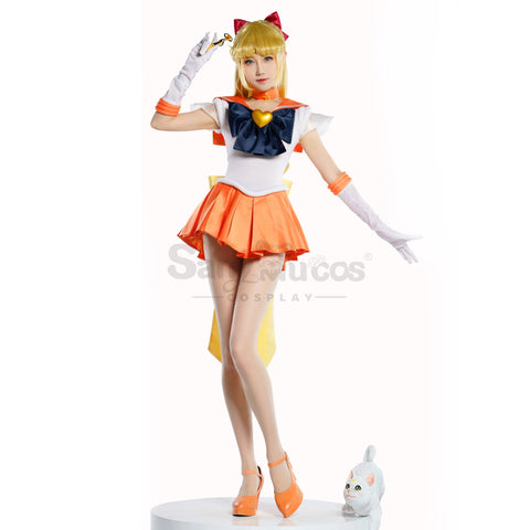 【In Stock】Anime Sailor Moon SuperS Cosplay Sailor Venus Minako Aino Battle Suit Cosplay Costume Premium Edition