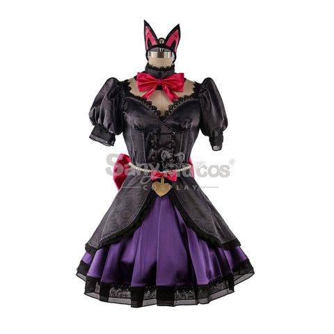【Custom-Tailor】Game Overwatch D.Va Black CatCosplay Costume Dress with Cat Ears set