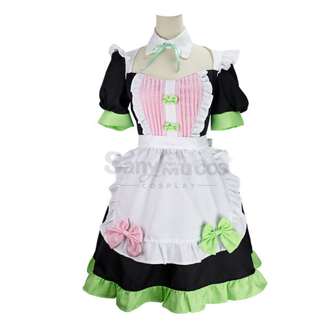 Anime Demon Slayer Cosplay Kanroji Mitsuri Cat Ear Maid Suit Cosplay Maid Costume