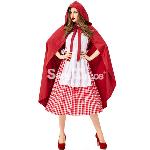 【In Stock】Christmas/Halloween Cosplay Maid Red Riding Hood Cosplay Costume Adult Size