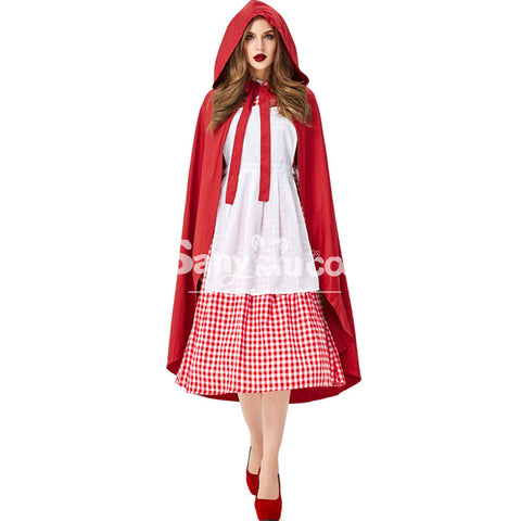 【In Stock】Christmas/Halloween Cosplay Maid Red Riding Hood Cosplay Costume Adult Size