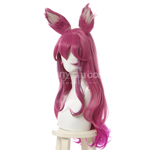 【In Stock】Game League of Legends Cosplay Spirit Blossom Ahri Cosplay Wig Long Dark Pink Cosplay Wig