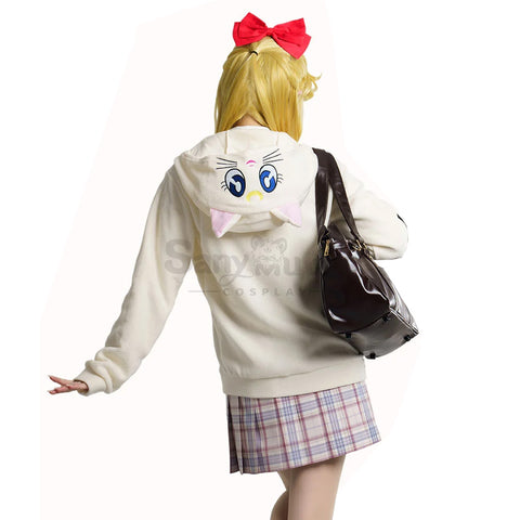 【In Stock】Anime Sailor Moon Cosplay Sailor Venus Minako Aino Zipper Hoodie Cosplay Costume