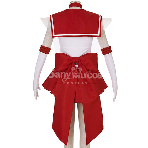 【In Stock】Anime Sailor Moon SuperS Cosplay Sailor Mars Rei Hino Battle Suit Cosplay Costume