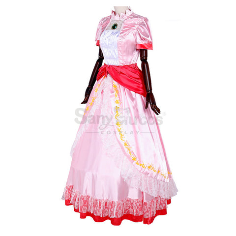 【Custom-Tailor】Anime Movie The Super Mario Bros. Movie Cosplay Princess Peach Dress Up Pink Cosplay Costume