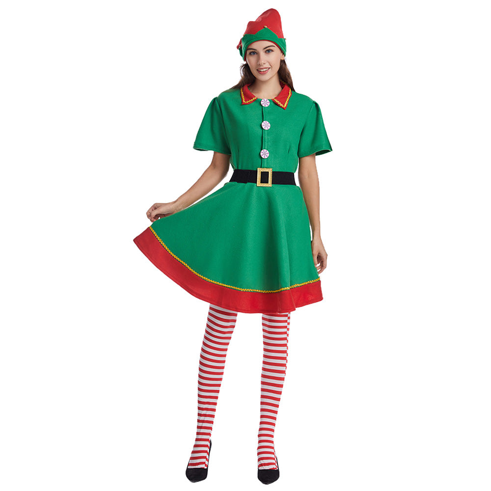 【In Stock】Christmas Cosplay Christmas Elf Costume Family Edition Costumes