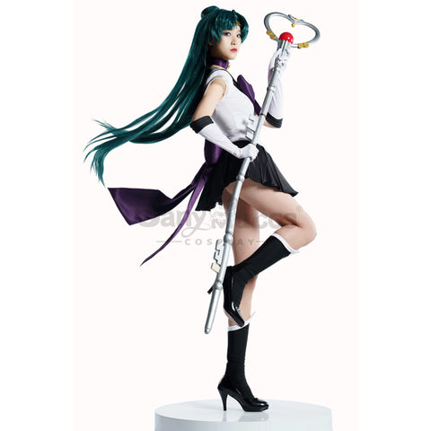【In Stock】Anime Sailor Moon SuperS Cosplay Sailor Pluto Setsuna Meiou Battle Suit Cosplay Costume Premium Edition