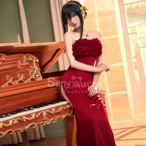 【In Stock】Anime Spy x Family Cosplay Yor Forger Red Dress Cosplay Costume