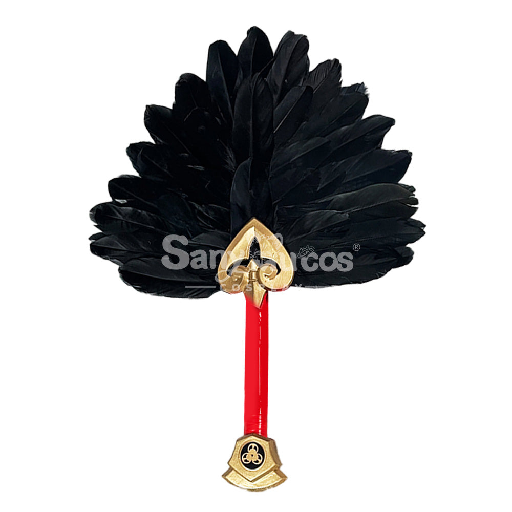【In Stock】Game Genshin Impact Cosplay Kujo Sara Feather Fans Accessory Prop