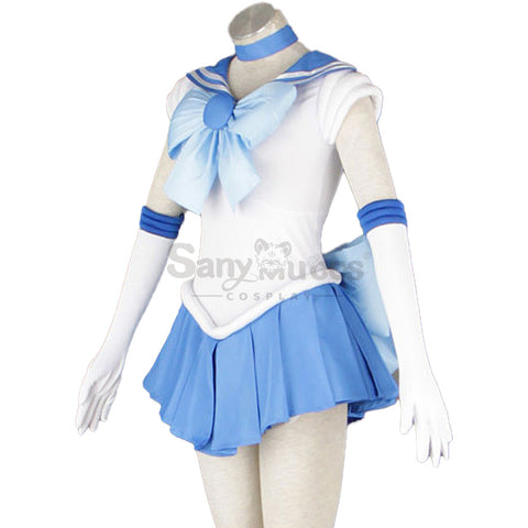【In Stock】Anime Sailor Moon Cosplay Sailor Mercury Ami Mizuno Battle Suit Cosplay Costume