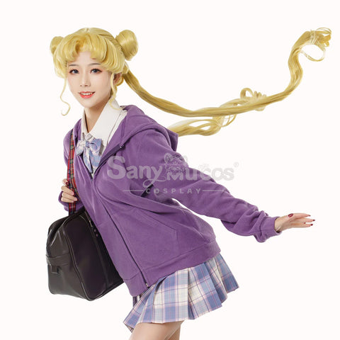 【In Stock】Anime Sailor Moon Cosplay Sailor Moon Usagi Tsukino Zipper Hoodie Cosplay Costume