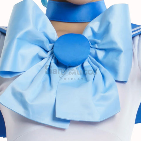 【In Stock】Anime Sailor Moon Cosplay Sailor Mercury Ami Mizuno Battle Suit Cosplay Costume Premium Edition