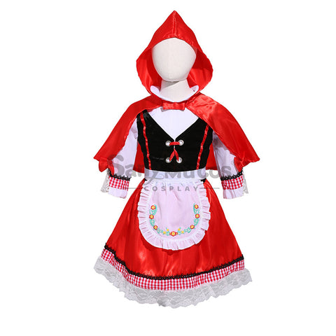 【In Stock】Christmas/Halloween Cosplay Country Style Red Riding Hood Cosplay Costume Kid Size