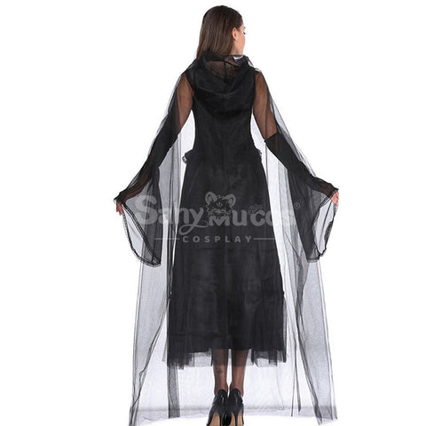 【In Stock】Halloween Cosplay Tulle Shawl Witch Ghost Wife Cosplay Costume