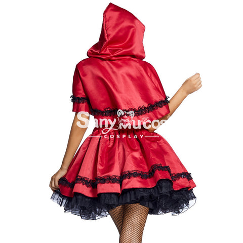 【In Stock】Christmas/Halloween Cosplay Gothic Fashion Red Riding Hood Cosplay Costume Adult Size
