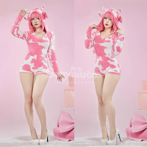 Dairy Cow Cosplay Plush Jumpsuit  Pajamas Cosplay Costume