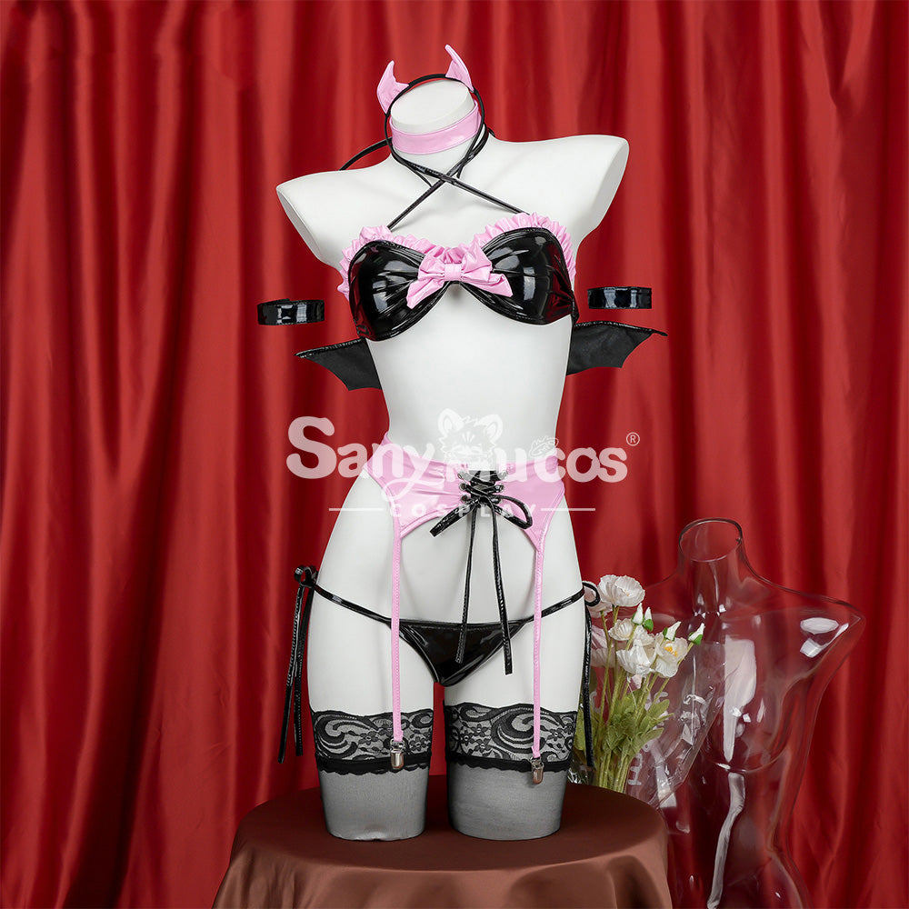 【In Stock】Sexy Cosplay Patent Leather Devil Lingerie Costume Costumes