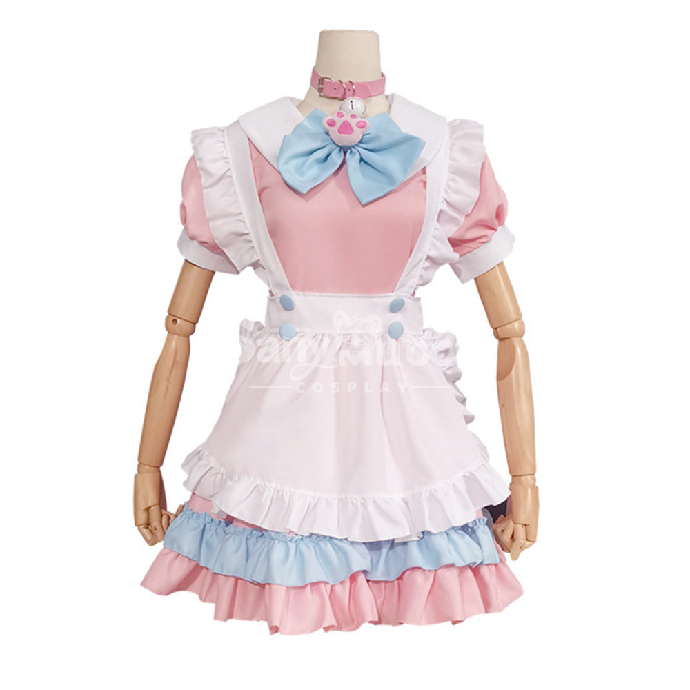 【In Stock】Maid Cosplay Pink Lolita Dress Costume Costumes